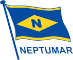 neptumar logo blue text